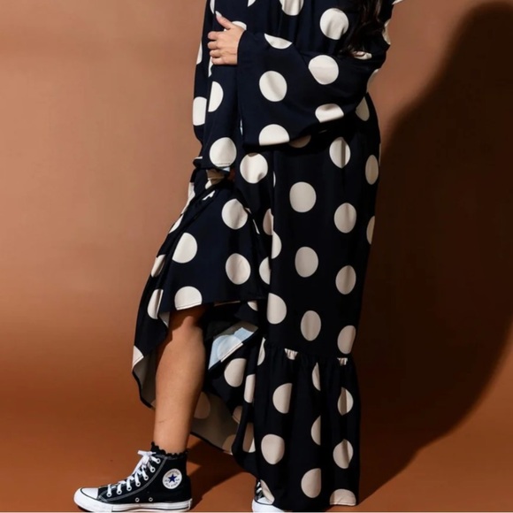Dressed in LALA Black and White Polka Dot Maxi Dress - Picture 5 of 16